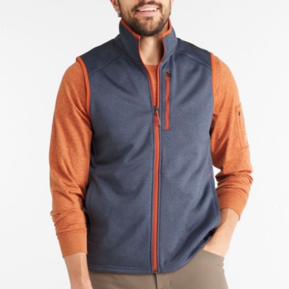 L.L Bean Mountain Fleece Vest Navy Blue Mid Weight Slightly Fitted XXL Tall